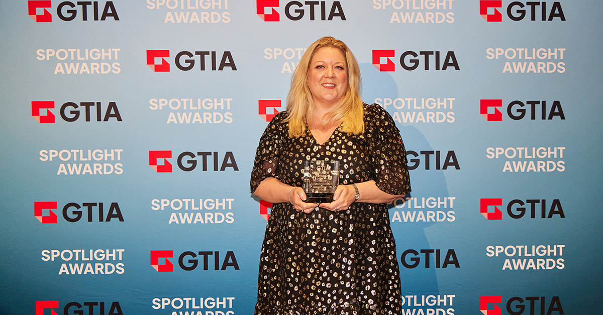 Hollie Whittles accepts the GTIA Spotlight Award