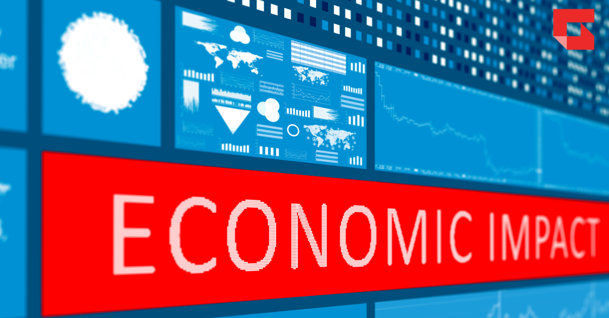 Screen with the words economic impact