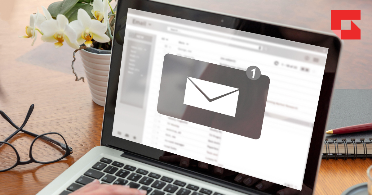 image of computer screen showing email inbox