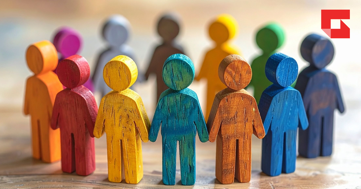 wooden people figures standing in a circle