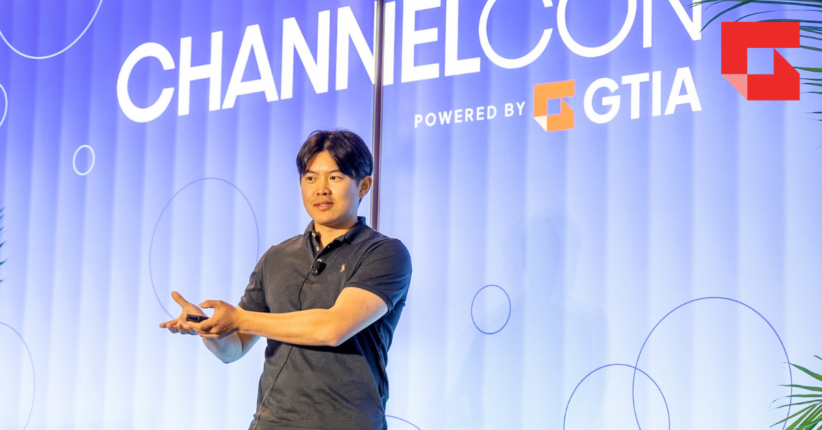 Bumblebee CEO Hexi Xiao speaks at ChannelCon 2026 in San Diego