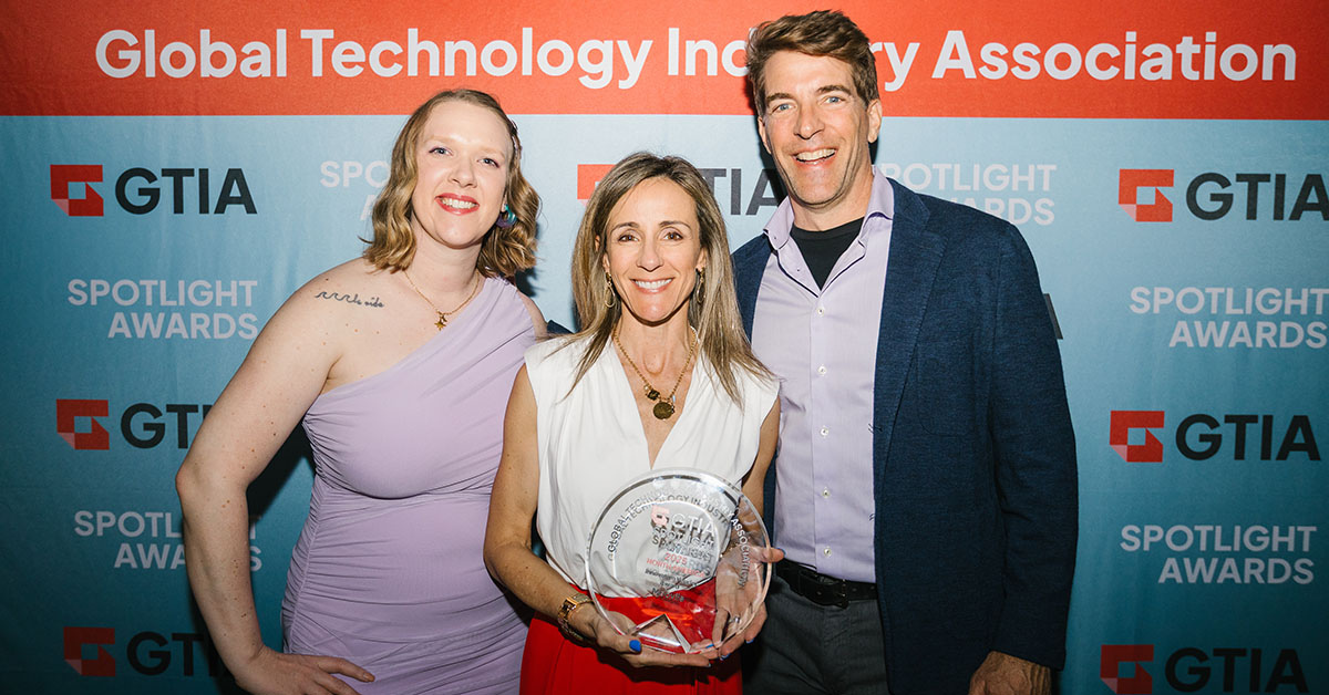 Moovila accepting the GTIA North America Spotlight Award