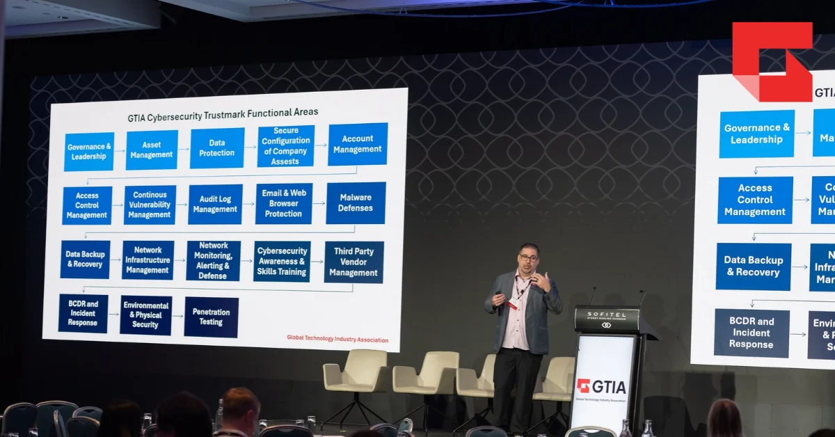GTIA's Chris Johnson presents the GTIA Cybersecurity Trustmark