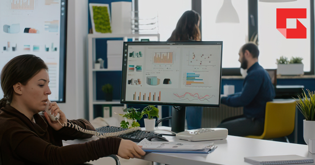 people working in an office