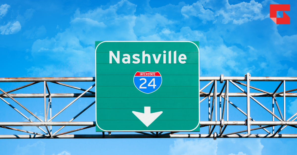 Highway sign to Nashville, Tennessee
