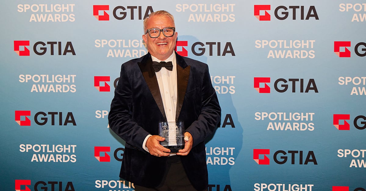 Kristian Wright accepts the GTIA Spotlight Award